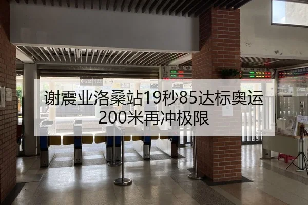 谢震业洛桑站19秒85达标奥运 200米再冲极限
